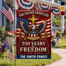 Load image into Gallery viewer, Personalized Double-Sided Garden Flag Custom Family Name 4th of July Gift
