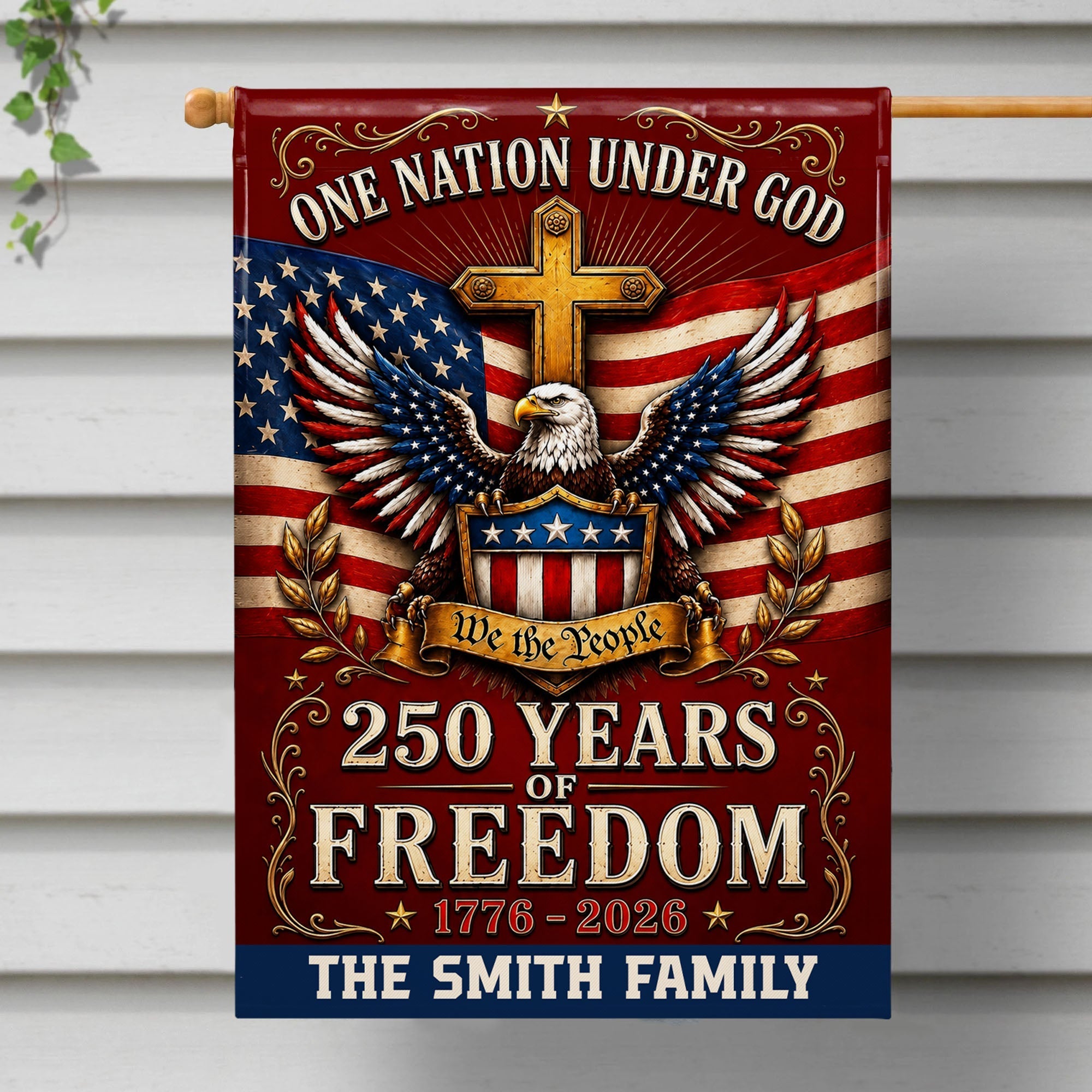 Personalized Double-Sided Garden Flag Custom Family Name 4th of July Gift