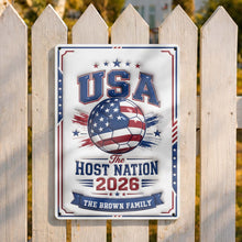 Load image into Gallery viewer, Personalized Metal Sign Custom Name USA Flag Gift for Soccer Lovers

