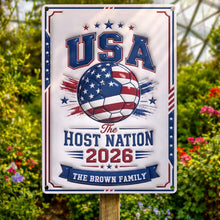 Load image into Gallery viewer, Personalized Metal Sign Custom Name USA Flag Gift for Soccer Lovers
