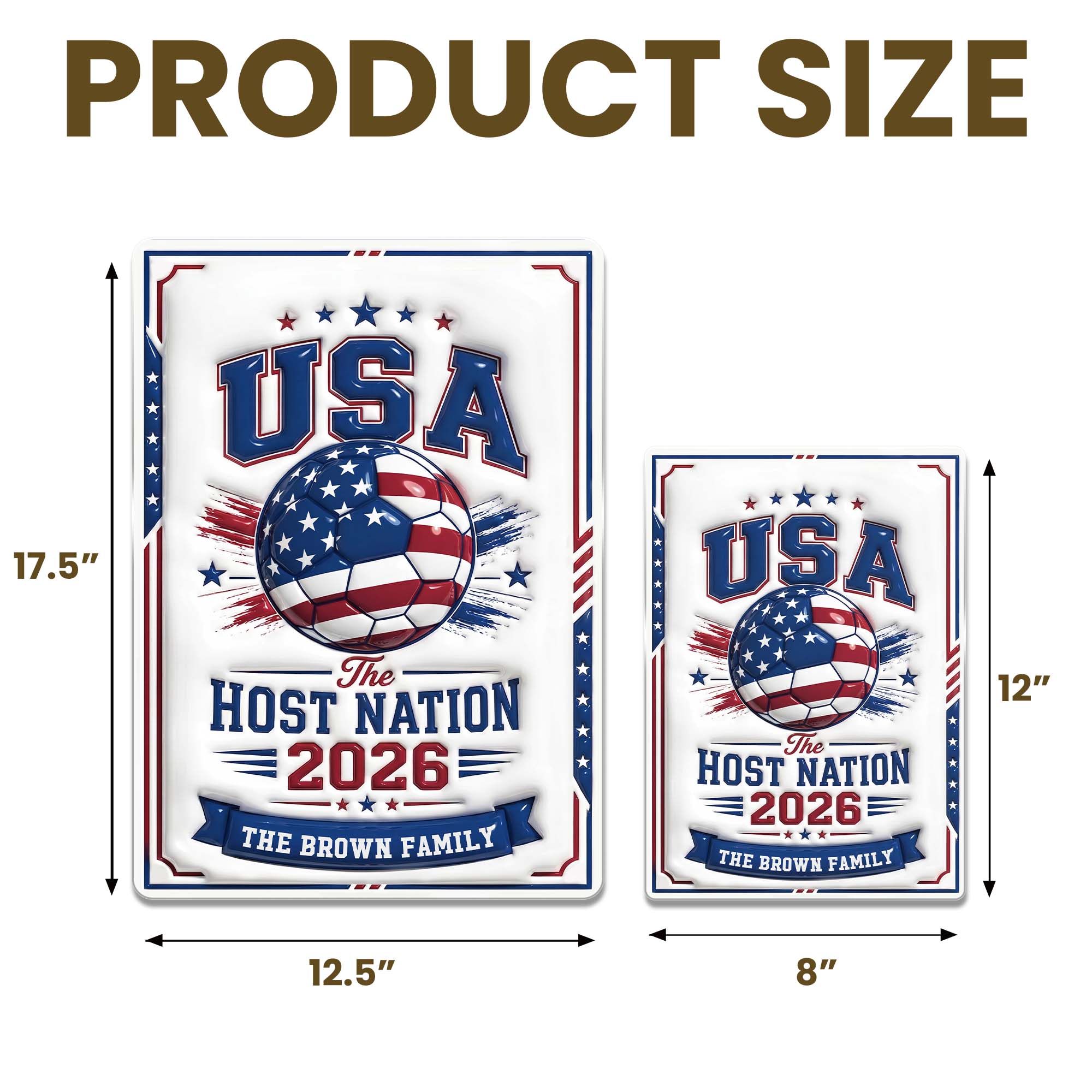 Personalized Metal Sign Custom Name USA Flag Gift for Soccer Lovers