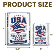 Load image into Gallery viewer, Personalized Metal Sign Custom Name USA Flag Gift for Soccer Lovers
