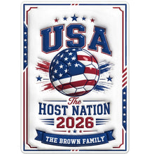 Load image into Gallery viewer, Personalized Metal Sign Custom Name USA Flag Gift for Soccer Lovers
