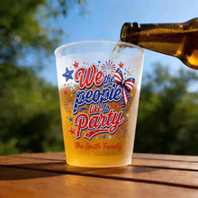 Load image into Gallery viewer, Personalized Frosted Cups with American Flag Custom Name Gift for 4th of July
