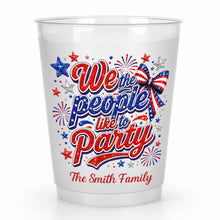 Load image into Gallery viewer, Personalized Frosted Cups with American Flag Custom Name Gift for 4th of July
