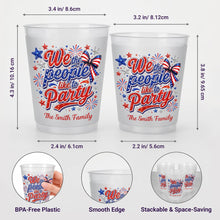 Load image into Gallery viewer, Personalized Frosted Cups with American Flag Custom Name Gift for 4th of July
