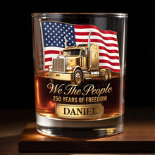 Load image into Gallery viewer, Personalized Custom Whiskey Glass 4th of July Gift for Dad
