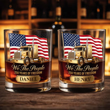 Load image into Gallery viewer, Personalized Custom Whiskey Glass 4th of July Gift for Dad
