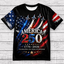 Load image into Gallery viewer, Personalized Independence Day T-Shirt Custom Name 250th Anniversary Gift
