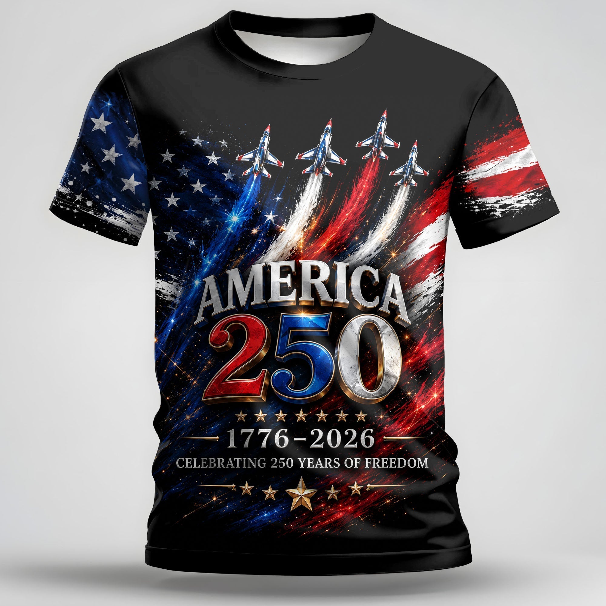 Personalized Independence Day T-Shirt Custom Name 250th Anniversary Gift