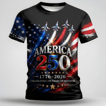 Load image into Gallery viewer, Personalized Independence Day T-Shirt Custom Name 250th Anniversary Gift
