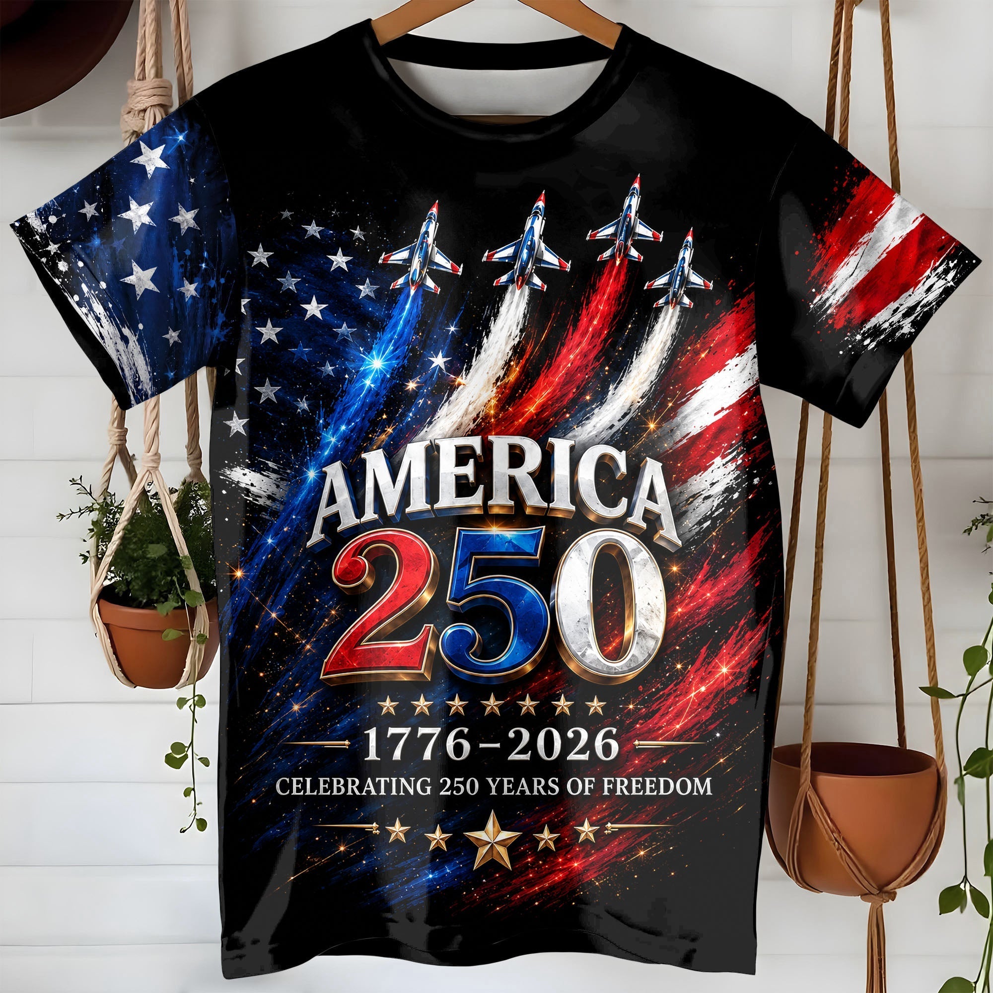 Personalized Independence Day T-Shirt Custom Name 250th Anniversary Gift