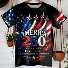 Load image into Gallery viewer, Personalized Independence Day T-Shirt Custom Name 250th Anniversary Gift
