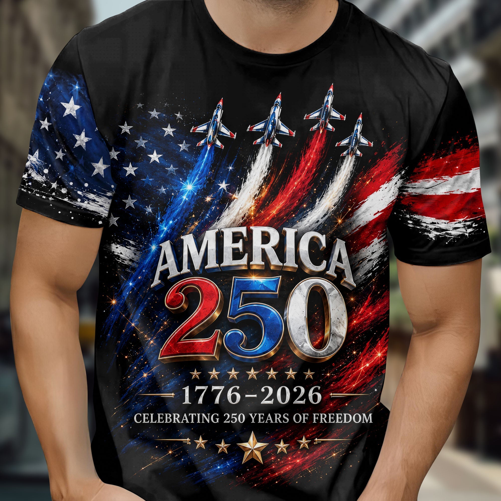 Personalized Independence Day T-Shirt Custom Name 250th Anniversary Gift