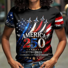 Load image into Gallery viewer, Personalized Independence Day T-Shirt Custom Name 250th Anniversary Gift
