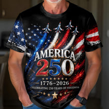 Load image into Gallery viewer, Personalized Independence Day T-Shirt Custom Name 250th Anniversary Gift
