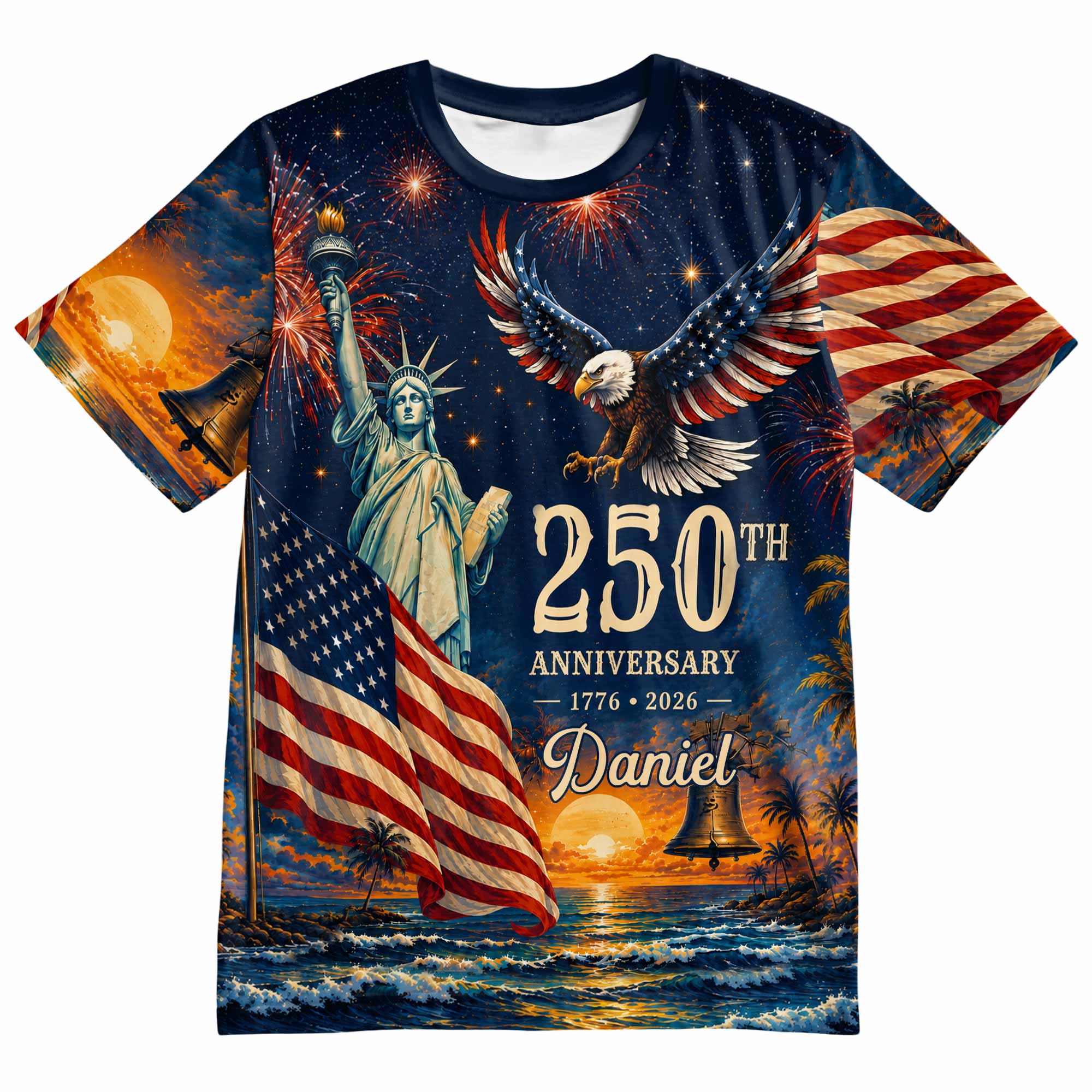 Personalized 250th Anniversary Eagle Shirt Custom Name Gift