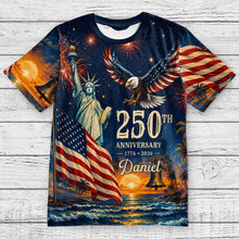 Load image into Gallery viewer, Personalized 250th Anniversary Eagle Shirt Custom Name Gift

