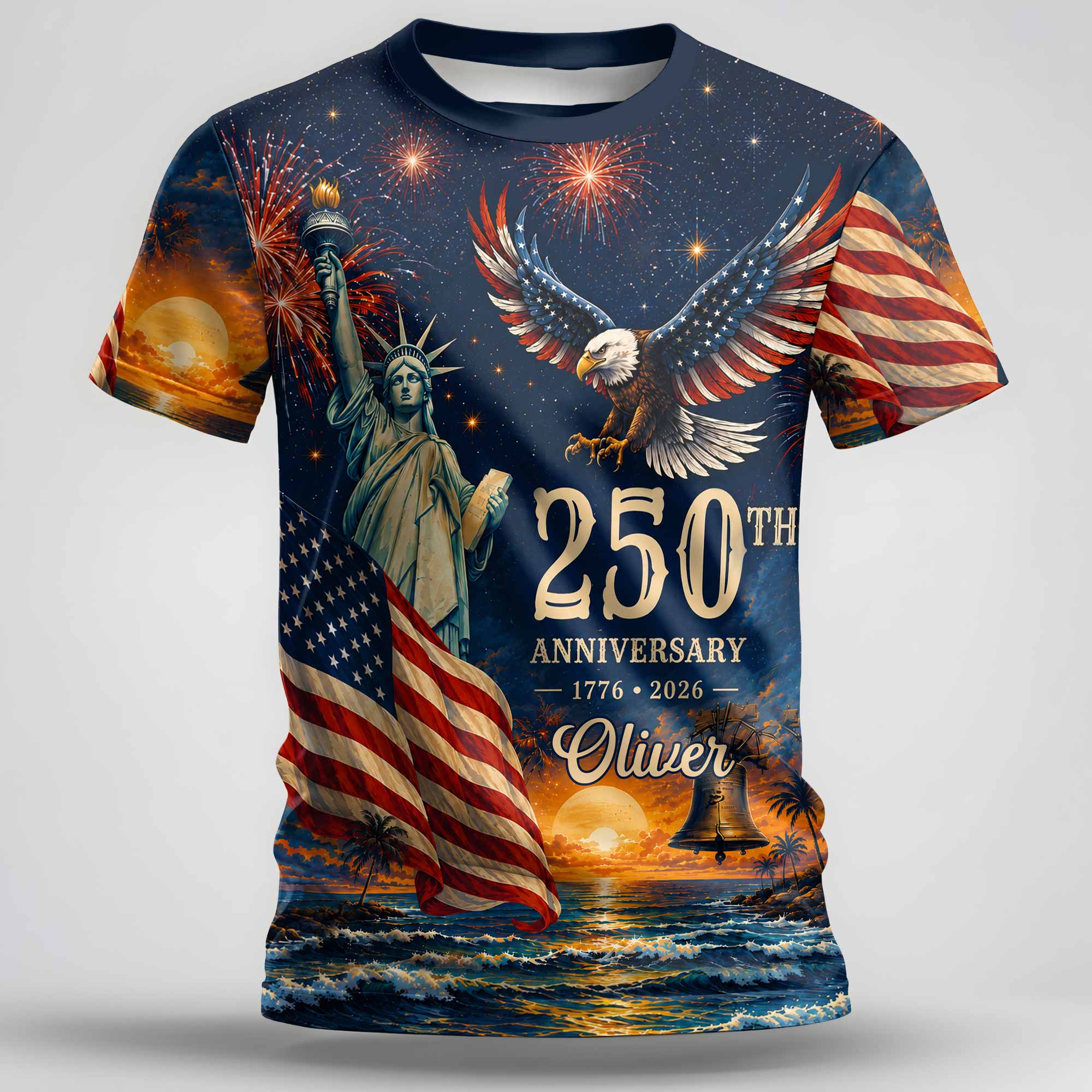 Personalized 250th Anniversary Eagle Shirt Custom Name Gift
