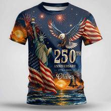 Load image into Gallery viewer, Personalized 250th Anniversary Eagle Shirt Custom Name Gift
