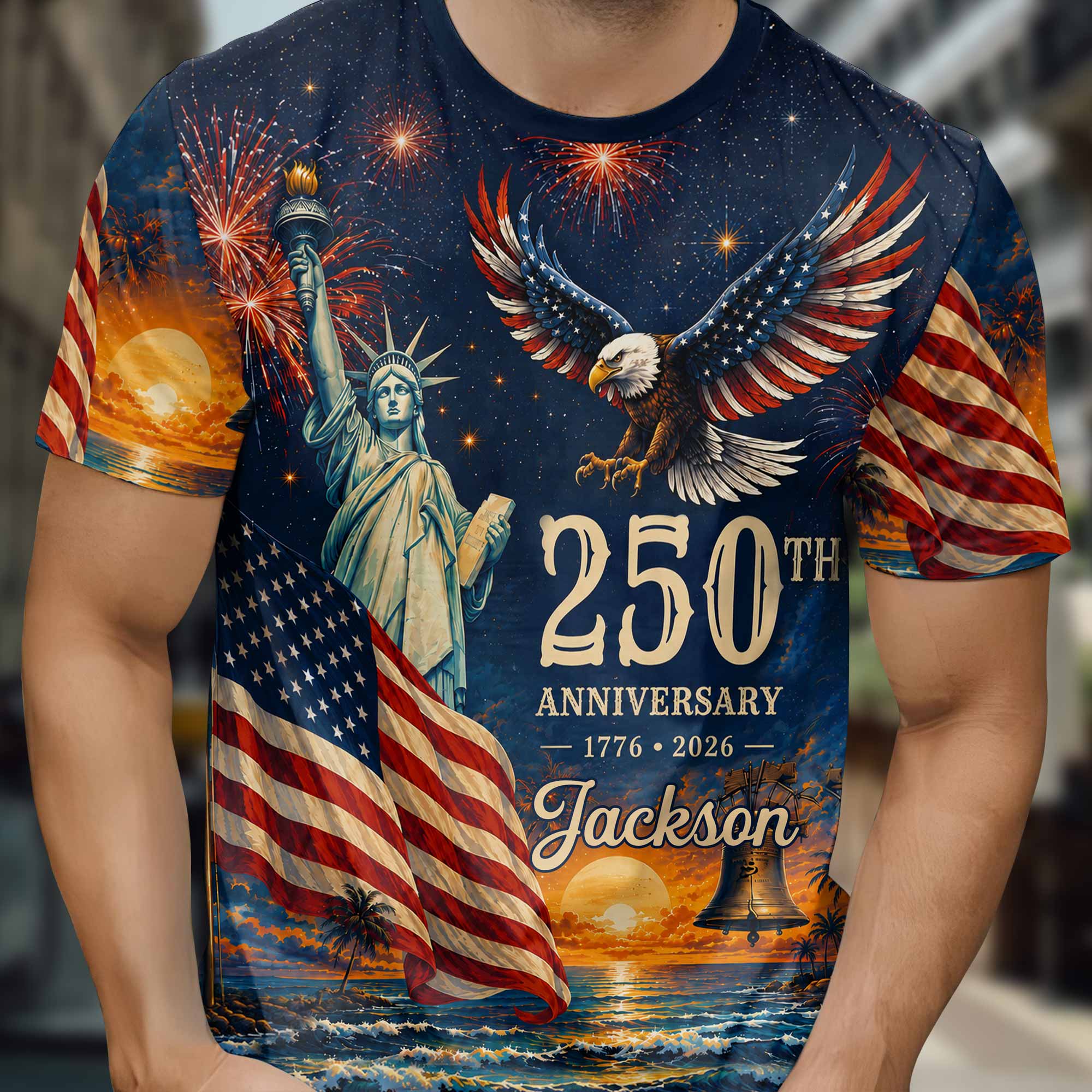 Personalized 250th Anniversary Eagle Shirt Custom Name Gift