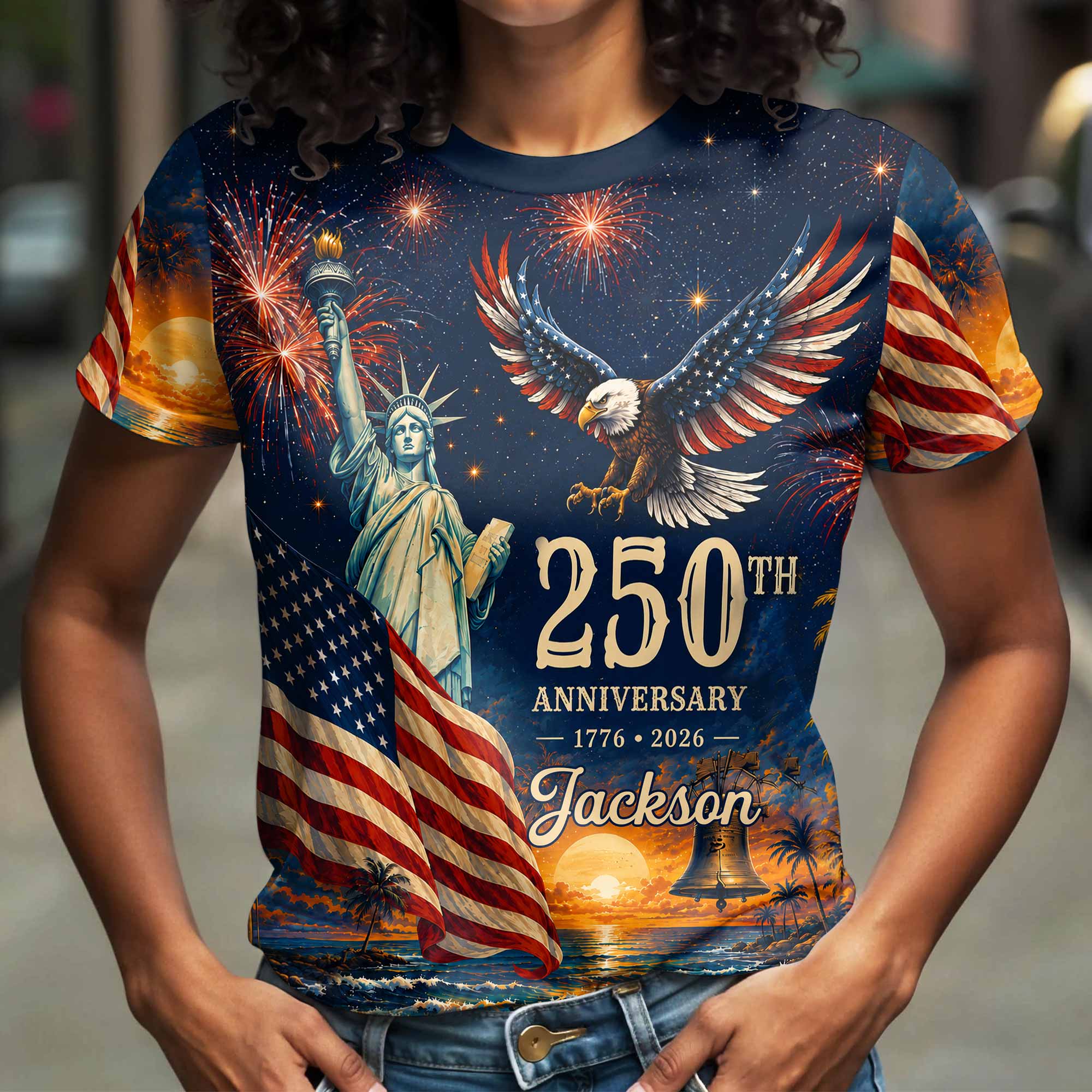 Personalized 250th Anniversary Eagle Shirt Custom Name Gift