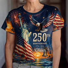 Load image into Gallery viewer, Personalized 250th Anniversary Eagle Shirt Custom Name Gift
