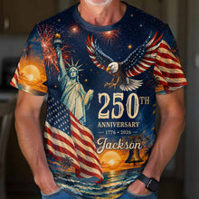 Load image into Gallery viewer, Personalized 250th Anniversary Eagle Shirt Custom Name Gift
