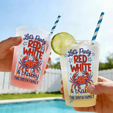 Load image into Gallery viewer, Personalized Frosted Cups Custom Family Name 4th of July Party
