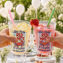 Load image into Gallery viewer, Personalized Frosted Cups Custom Family Name 4th of July Party
