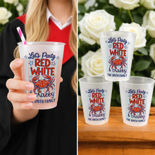Load image into Gallery viewer, Personalized Frosted Cups Custom Family Name 4th of July Party
