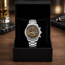 Load image into Gallery viewer, Personalized Men's Watch Custom Name American Flag Gift for Dad
