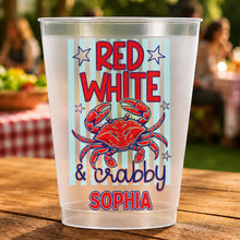 Load image into Gallery viewer, Personalized Frosted Cups Patriotic Crab Independence Day Gift
