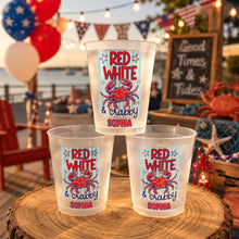 Load image into Gallery viewer, Personalized Frosted Cups Patriotic Crab Independence Day Gift
