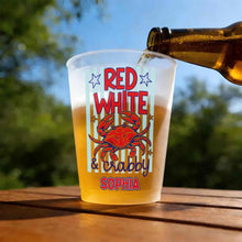 Load image into Gallery viewer, Personalized Frosted Cups Patriotic Crab Independence Day Gift
