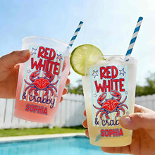 Load image into Gallery viewer, Personalized Frosted Cups Patriotic Crab Independence Day Gift
