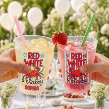 Load image into Gallery viewer, Personalized Frosted Cups Patriotic Crab Independence Day Gift
