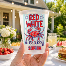 Load image into Gallery viewer, Personalized Frosted Cups Patriotic Crab Independence Day Gift
