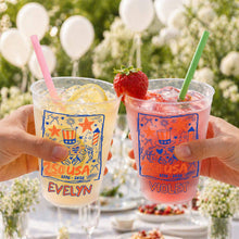 Load image into Gallery viewer, Personalized Frosted Cups Custom Name 4th of July Gift Idea
