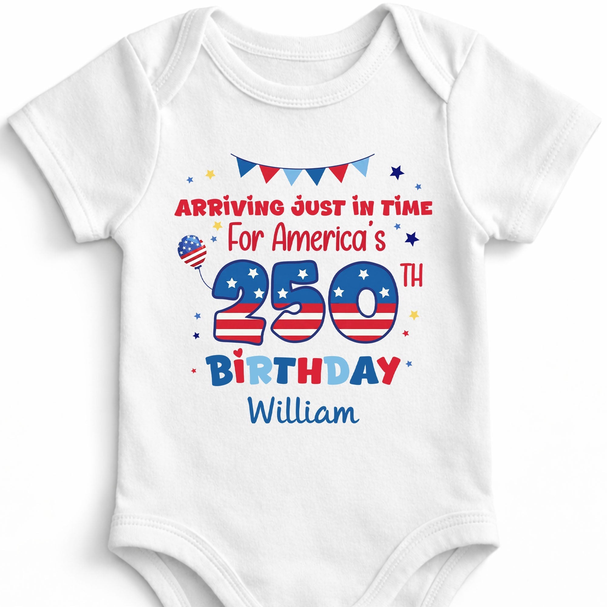 Personalized Baby Onesie Custom Name 4th of July Gift Idea