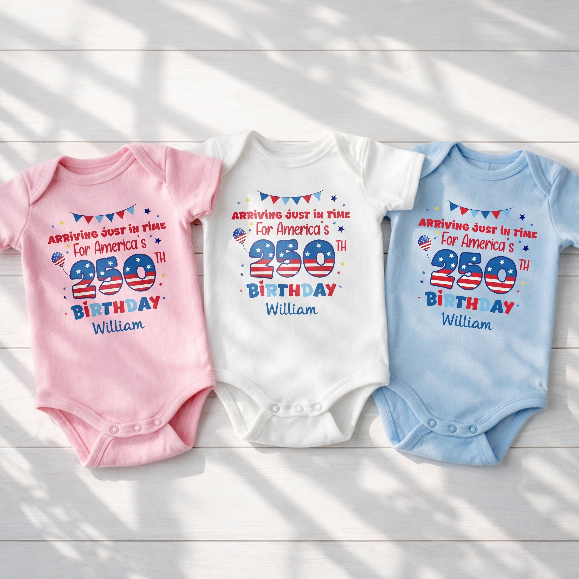 Personalized Baby Onesie Custom Name 4th of July Gift Idea
