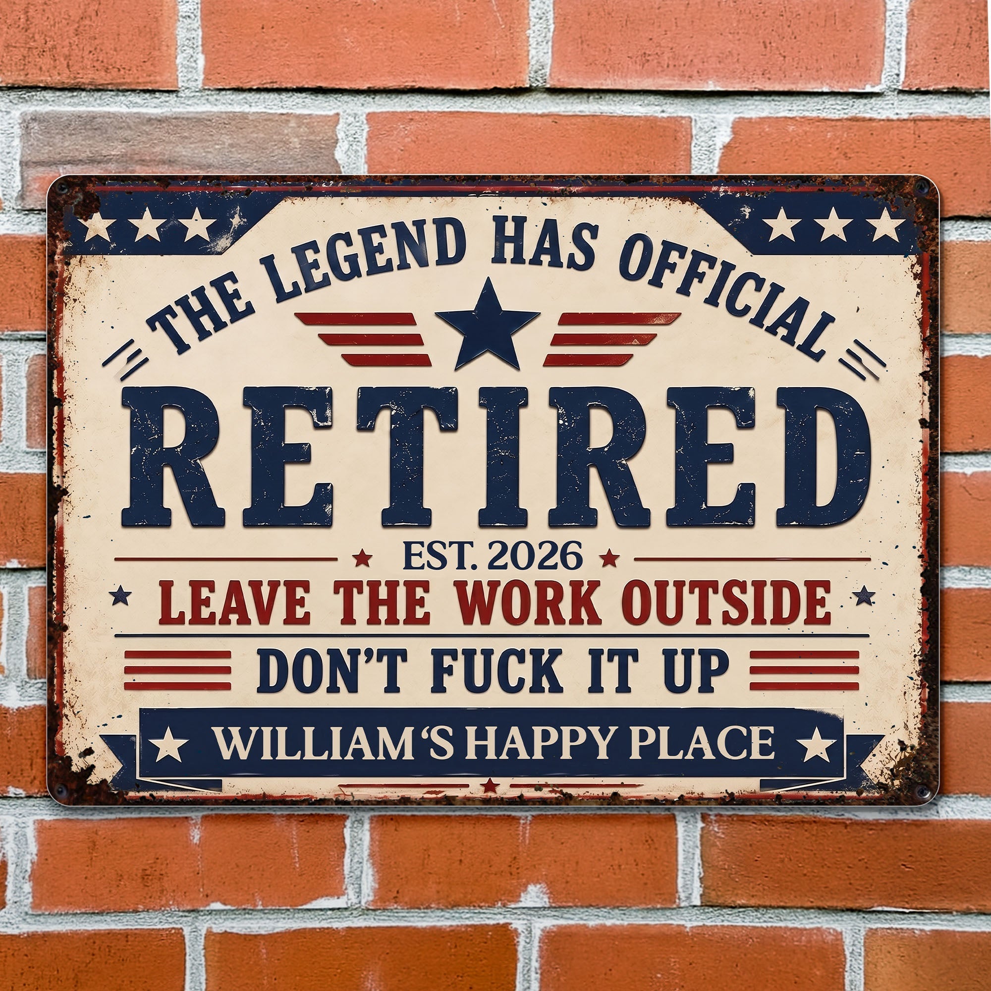 Personalized Metal Sign Custom Name Gift for Dad 4th of July