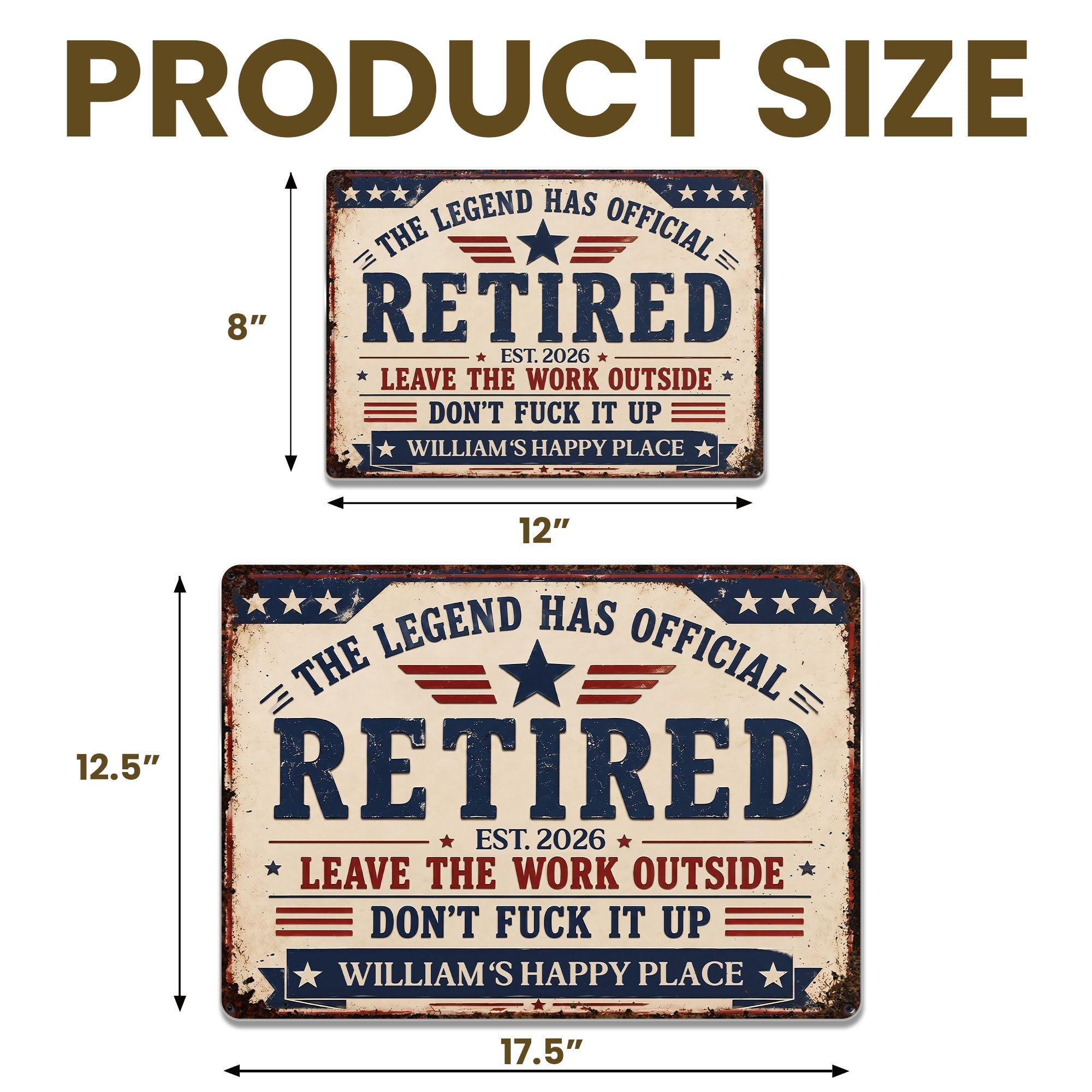 Personalized Metal Sign Custom Name Gift for Dad 4th of July