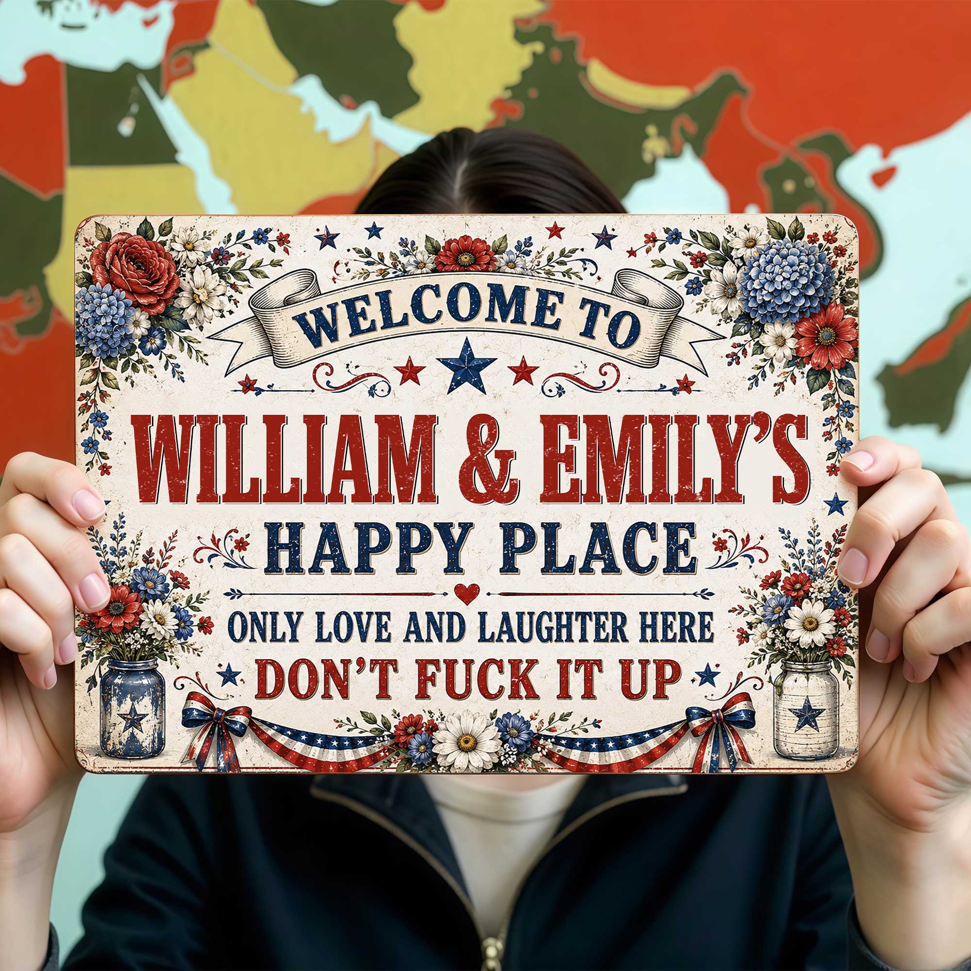Personalized Metal Sign Custom Family Decor Gift for Home