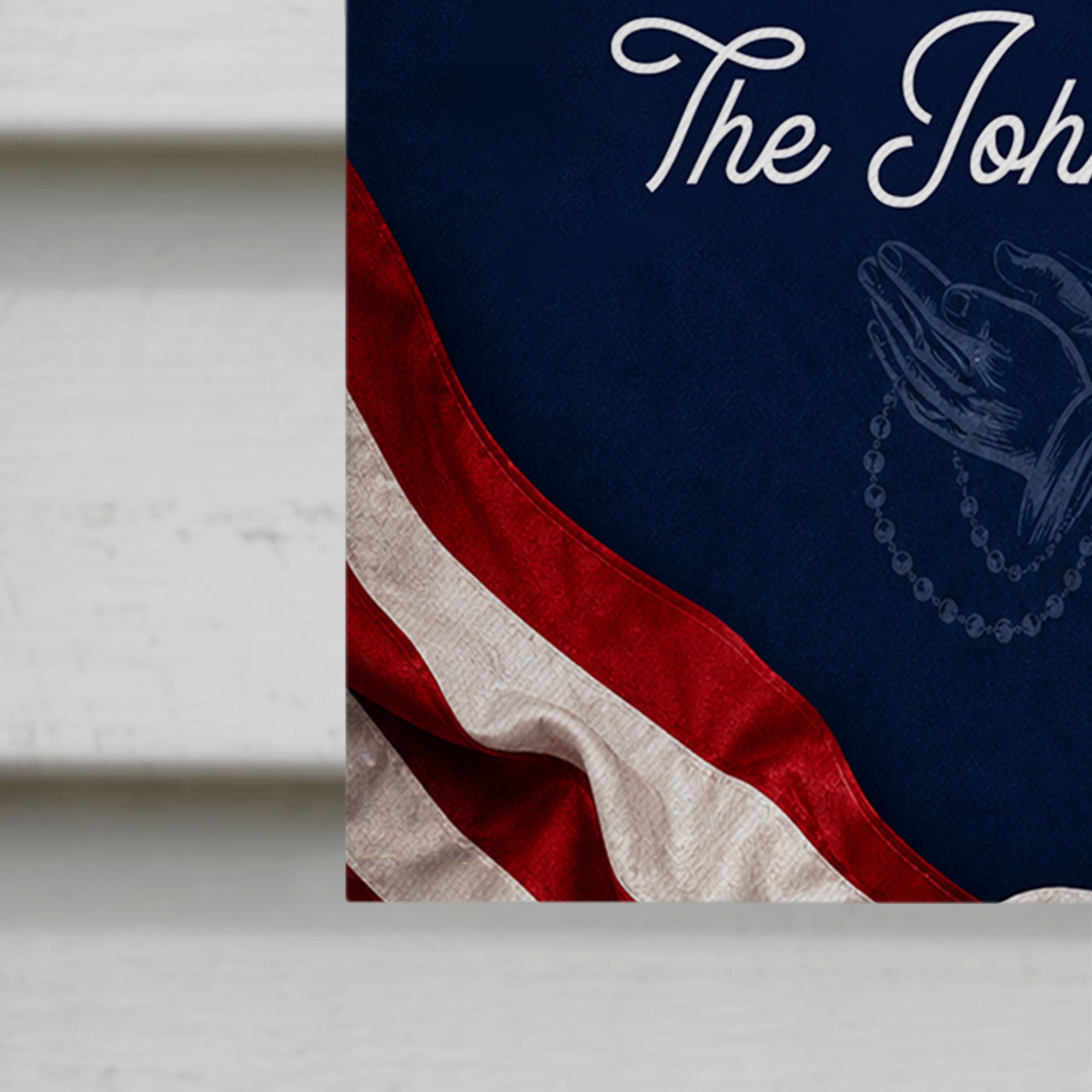 Personalized Double-Sided Garden Flag Custom Family Name USA Cross