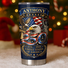 Load image into Gallery viewer, Personalized 20oz Stainless Steel Tumbler Custom Name America Gift for Dad
