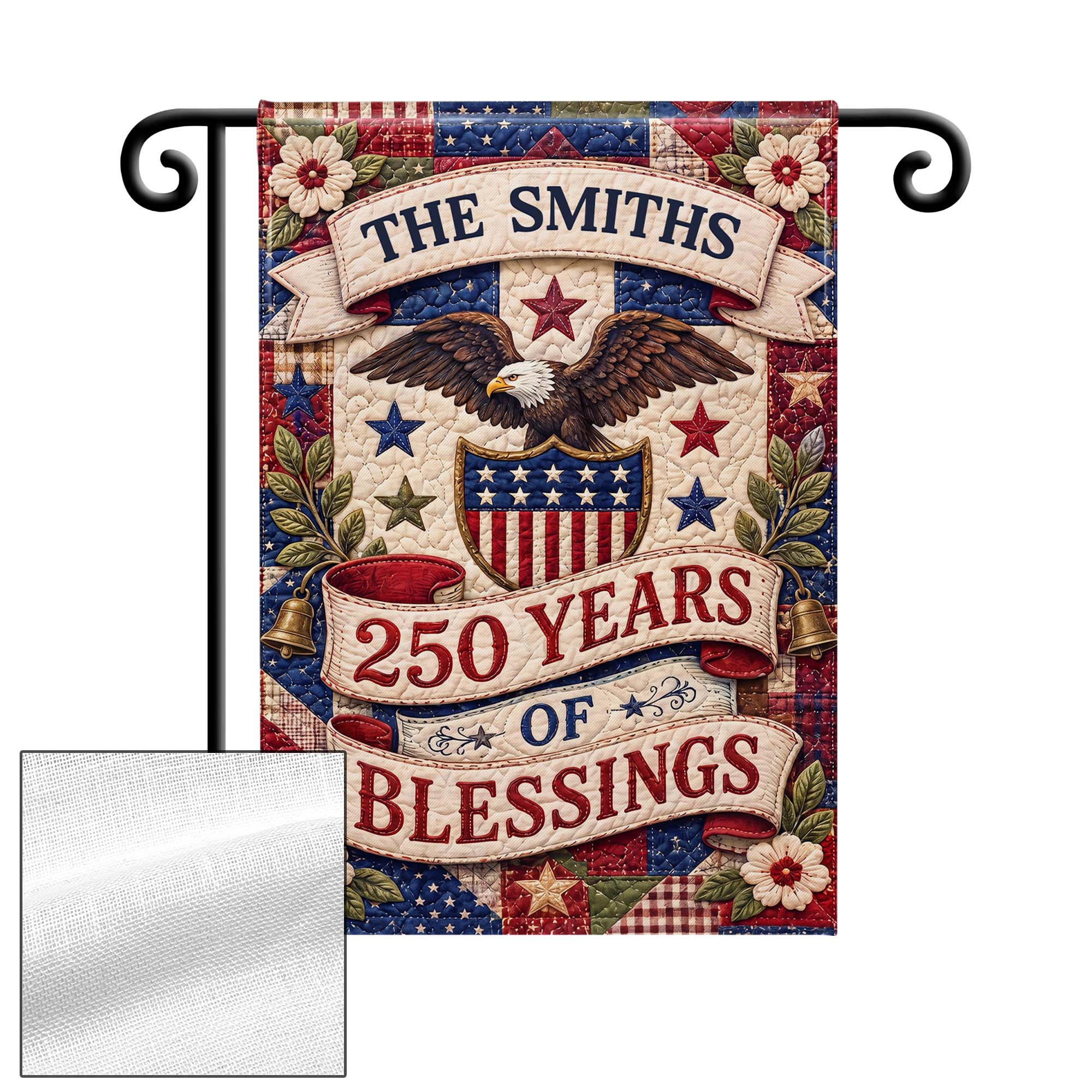 Personalized Double-Sided Garden Flag Custom Family Name 4th of July Gift