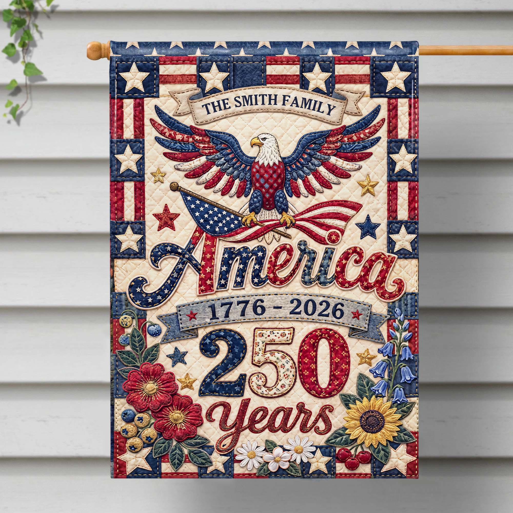 Personalized Double-Sided Garden Flag Custom Family Name USA | GradoCreations