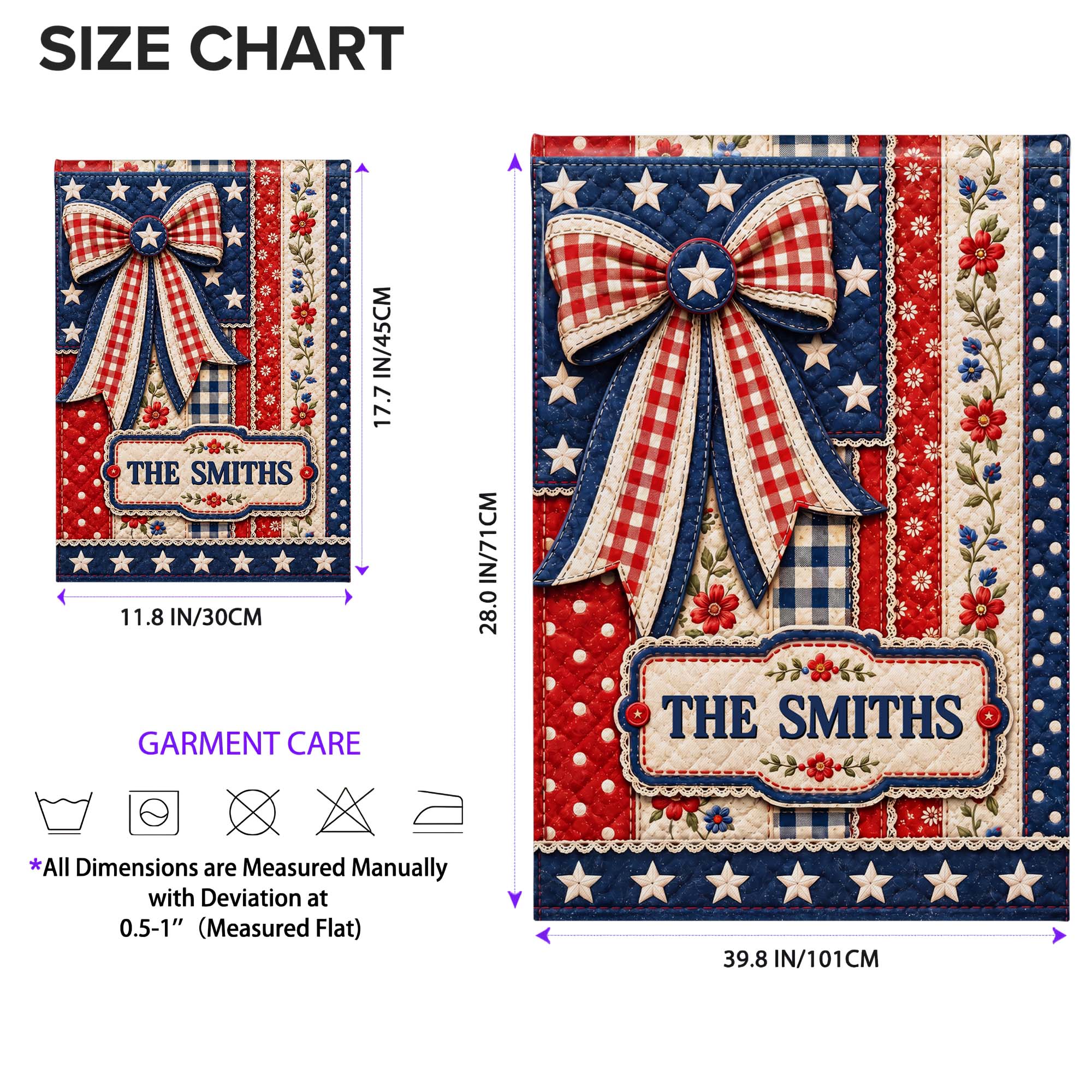 Personalized 4th of July Garden Flag Custom Family Name Gift