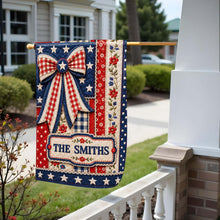 Load image into Gallery viewer, Personalized 4th of July Garden Flag Custom Family Name Gift
